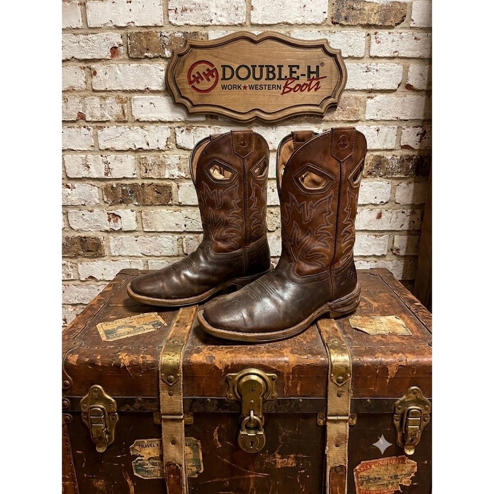 Double H Men's Size 11 Dark‎ Brown Work Boots Country Farm Rodeo Cowboy